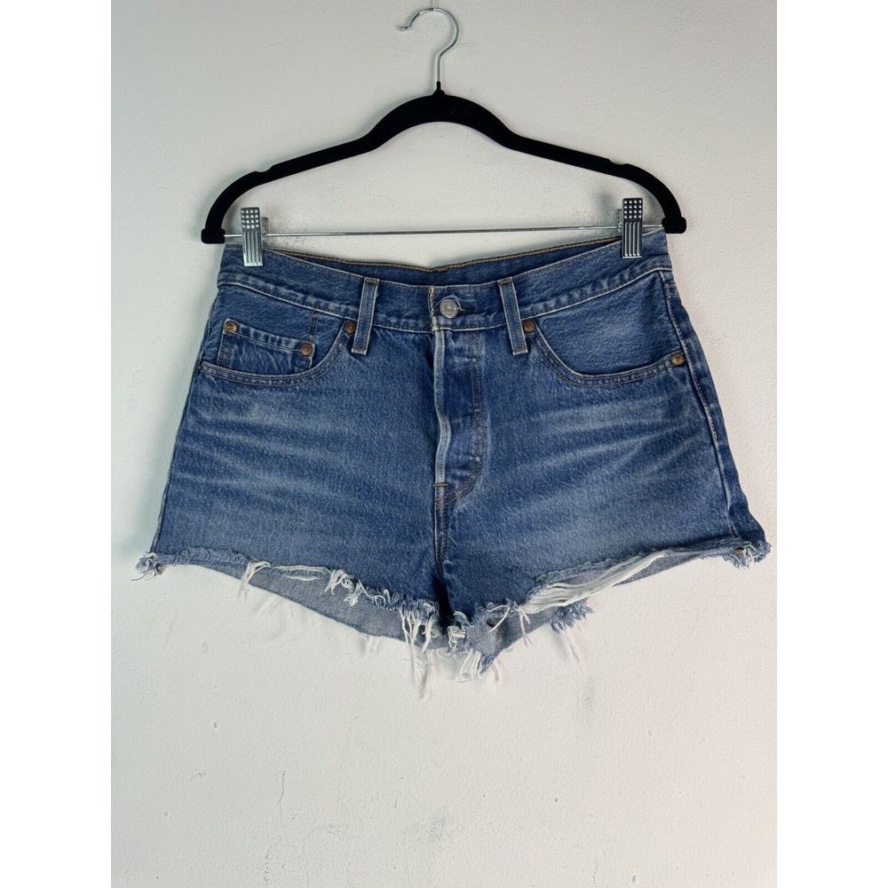 Levi's Premium 501 Medium Size 28 Wash High Rise Women's‎  Distressed Shorts